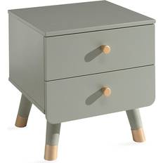 Or Tables de chevet Vipack Enfant 2 Tiroirs Bois Vert Olive Satiné Table de chevet