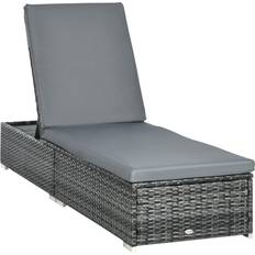 Sun Beds OutSunny Rattan Lounger Garden Recliner Bed