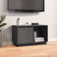 Mobili TV vidaXL Porta Grigio 74x35x44 cm Legno Massello Di Pino Mobile TV