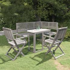 Grigio Set da Bistrot vidaXL 4 pz in Legno Massello di Acacia Grigio Set da Bistrot