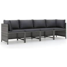 Havemøbler vidaXL 4-personers hynder polyrattan Sofa