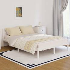 vidaXL Estructura De Cama Maciza De Pino Blanco 140x200 cm