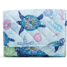 Vera Bradley Women Recycled Cotton RFID Compact Wallet Turtle Dream