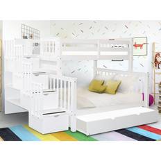 White Bunk Beds Bedz King Stairway Bunk Bed