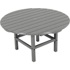 Gray Outdoor Side Tables Polywood 38" Round Conversation Outdoor Side Table