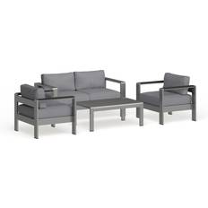 Silver Outdoor Lounge Sets modway Collection EEI-2567-SLV-GRY Outdoor Lounge Set