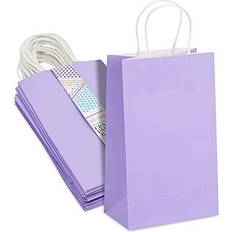 Purple Gift Bags Paper Party Gift Bags with Handles (9 x 5.3 in, Purple, 25-Pack)