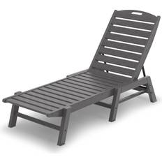 Blue Sun Beds Polywood Nautical Chaise Slate