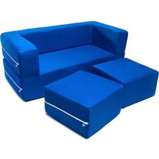 Blue Kids Outdoor Furnitures Jaxx Zipline Loveseat Ottomans/Fold Out