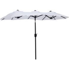 OutSunny Parasols & Accessories OutSunny Double-sided Patio Umbrella 9.5' Large Market Umbrella with Push