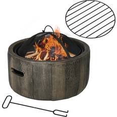 OutSunny Fire Pits & Fire Baskets OutSunny Outdoor Fire Pit with Stump Effect, 18-inch Wood-burning