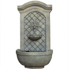 Solar fountain Rosette Leaf Polystone Solar Fountain