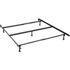 Black king bed frame Hillsdale Furniture Metal 6-Leg Extendable Queen/King Bed Frame