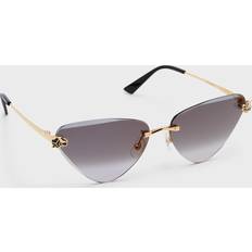 Cat with glasses Cartier Metal Cat-Eye 001 SMOOTH GOLDEN