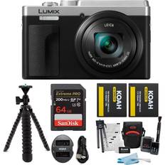 Panasonic Secure Digital (SD) DSLR Cameras Panasonic LUMIX ZS80 24-720mm Travel Zoom Lens Digital Camera (Silver) Bundle