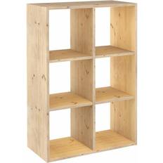 Meubles Dinamic 6 Cubes Modulaire Naturel Pin 70,8 x 33 x 105,4 cm Étagère à livres