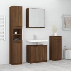 Mobiliers de Salle de Bain vidaXL Meubles de Salle de Bain 4 pcs Chêne Marron