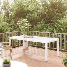 vidaXL Mesa Jardín Vidrio Templado Ratán Sintético Blanco 190x90x75 cm