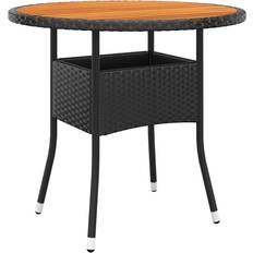 Nero Tavoli da Pranzo da Esterno vidaXL Tavolo Giardino Ø80x75 cm Massello Acacia e Polyrattan Nero