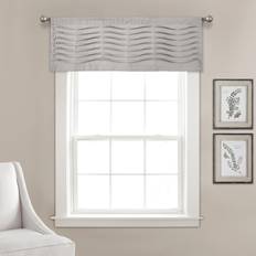 Lush Decor 18 x 52 Light Gray Wave Kitchen Curtain