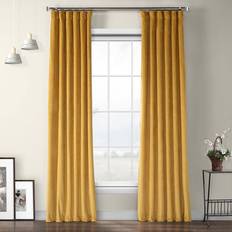 Exclusive Fabrics & Furnishings Half Price Drapes Heritage Plush Velvet Curtains 50 x 96 1 Panel Aztec Gold
