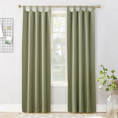 Sun Zero Easton Energy Saving Blackout Tab Top Curtain Panel 40 x 84 in Sage Green