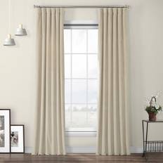 Exclusive Fabrics & Furnishings Half Price Drapes VPYC Heritage Plush Velvet Curtain 50 x 84 Macchiato Beige