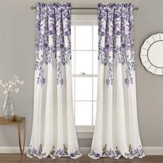 Porch & Den Purple/Gray Floral Rod Pocket Room Darkening