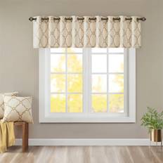 Guld Gardinkappor Madison Park Saratoga Fretwork Tryck Valance