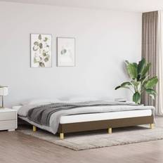 vidaXL Bedframe Stof Donkerbruin 200x200 cm