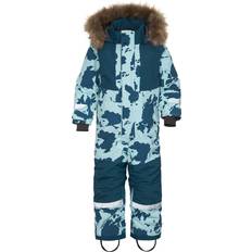 Didriksons Björnen Printed Kid's Coverall - Print Island Ai Blue (504463-490)