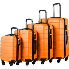 Single Wheel Suitcase Sets Coolife Spinner Hardshell Lightweight Suitcase - Set of 4