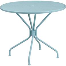 Blue Outdoor Dining Tables Flash Furniture Oia Commercial Grade 35.25" Round Sky