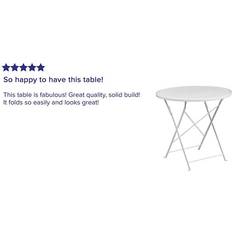 Azul Mesas de Café Exterior Flash Furniture Oia Commercial Grade Round Patio Table 30' White (CO4WH)