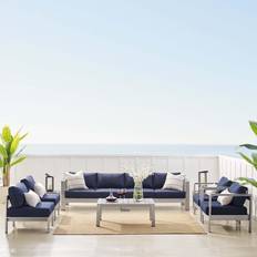 Silver Outdoor Lounge Sets modway Collection Sunbrella Outdoor Lounge Set