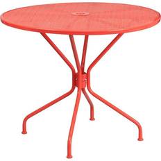 Round outdoor table with umbrella hole Flash Furniture CO-7-RED-GG 35 Umbrella