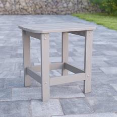 Gray Outdoor Side Tables Flash Furniture Charlestown All-Weather Poly Resin Commercial Adirondack Outdoor Side Table