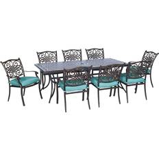 Blue Patio Dining Sets Hanover Traditions 9-Piece Rust-Free Patio Dining Set