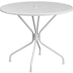 Round outdoor table with umbrella hole Flash Furniture Oia Commercial Grade 35.25" Round