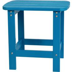 Blue Outdoor Side Tables Flash Furniture Charlestown All-Weather Poly Resin Commercial Grade Adirondack