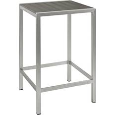 Gray Outdoor Bar Tables modway Collection EEI-2256-SLV-GRY Outdoor Bar Table