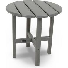 Gray Outdoor Side Tables Polywood RST18GY Round Outdoor Side Table