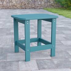 Blue Outdoor Side Tables Flash Furniture Charlestown All-Weather Poly Resin Commercial Grade Adirondack Outdoor Side Table