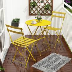 Yellow Bistro Sets Pyramid 3 Piece Foldable