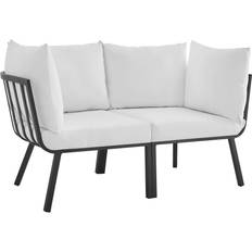 Aluminum Outdoor Lounge Sets modway Riverside Collection EEI-3781-SLA-WHI 2 Outdoor Lounge Set