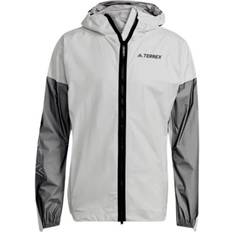 Kyllä - Valkoinen Sadevaatteet adidas Terrex Agravic Pro Trail Running Rain Jacket Men's