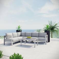 modway Collection EEI-2557-SLV-GRY Outdoor Lounge Set