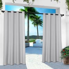 Exclusive Home Cabana Solid GT Indoor Outdoor Light Filtering Grommet Top 54x120 Cloud Grey