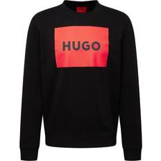 HUGO BOSS Azul Suéteres HUGO BOSS Cotton-Terry Sweater with Red Logo Print