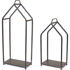 Melrose Black Iron Firewood Frame Set of Two